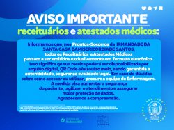 Santa Casa de Santos passa a emitir receituários e atestados exclusivamente em formato eletrônico 